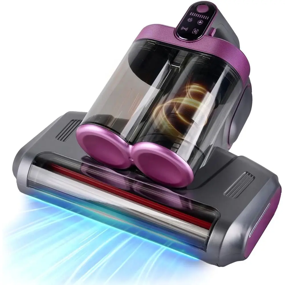 

Cordless Vacuum with 16Kpa Suction, HEPA Dust Cups, 253.7nm UV-C Light, Ultra Low Noise, Widened Suction Port for Handheld Use o