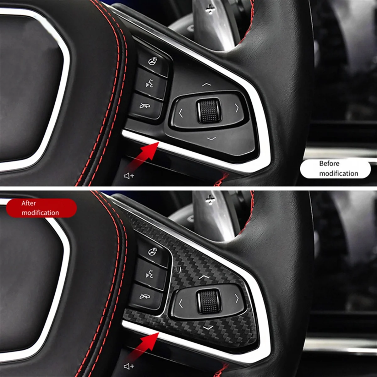 

Car Styling Carbon Fiber Steering Wheel Panel Sticker for Chevrolet Corvette C8 2020-2023 Steering Wheel Decoration-A51K