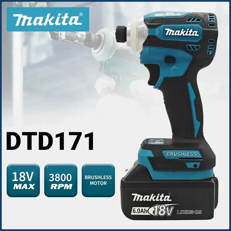 

Makita Original DTD171 Impact Driver Cordless Brushless Electric Screwdriver Rechargable Drill Driver Makita Power Tool