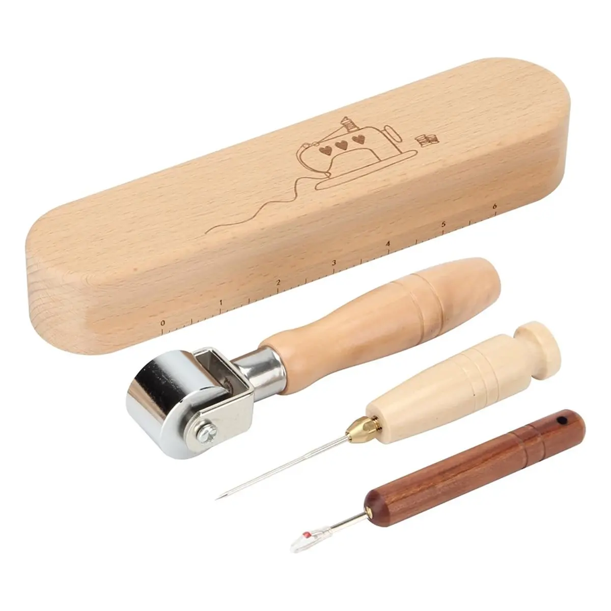 2026 NEW 4 Pcs Wooden Sewing Quilting Tools Include Tailor ,Seam Roller,,Seam Rippers for Flattening Fabrics