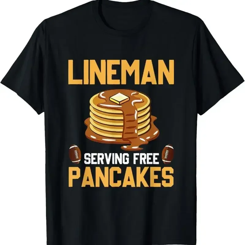 New Limited Daily Offensive Lineman Serving Pancakes Funny T Shirt Made In Usa