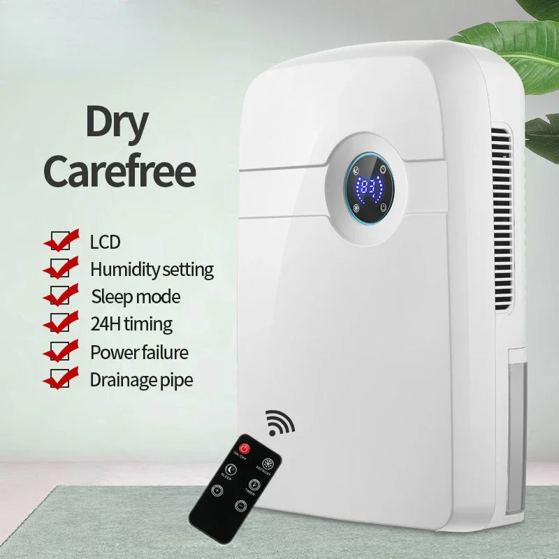 

110V 220V Portable Dehumidifier for Home - Mini Electric Moisture Absorber Air Dryer with Large Capacity Water Tank