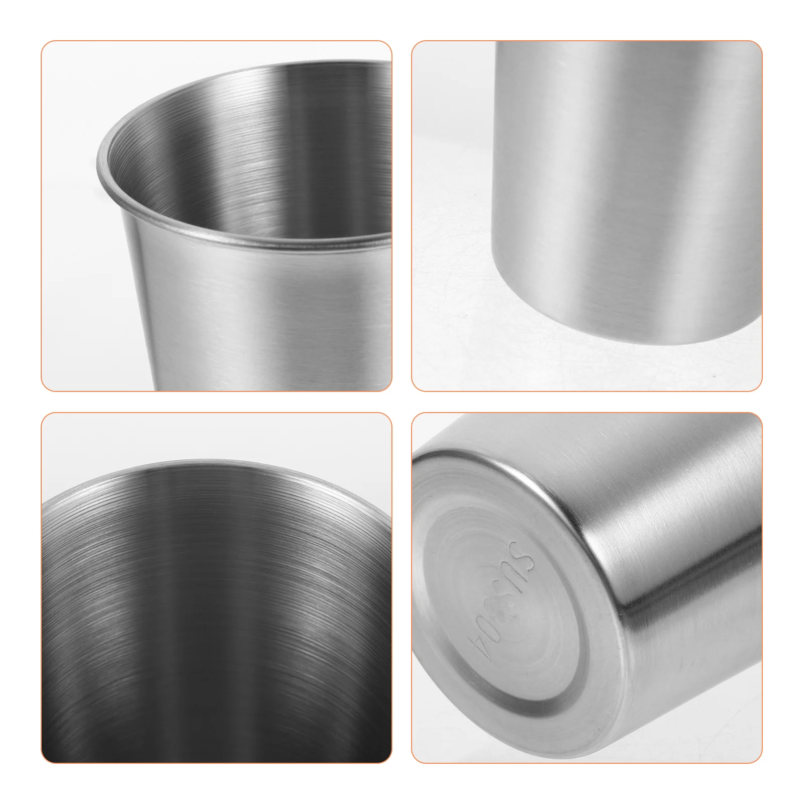 

6pcs Stainless Steel Water Cups 350ml Uncoated Beer Mugs for Cold Drinks Coffee Whiskey Kitchen Gifts