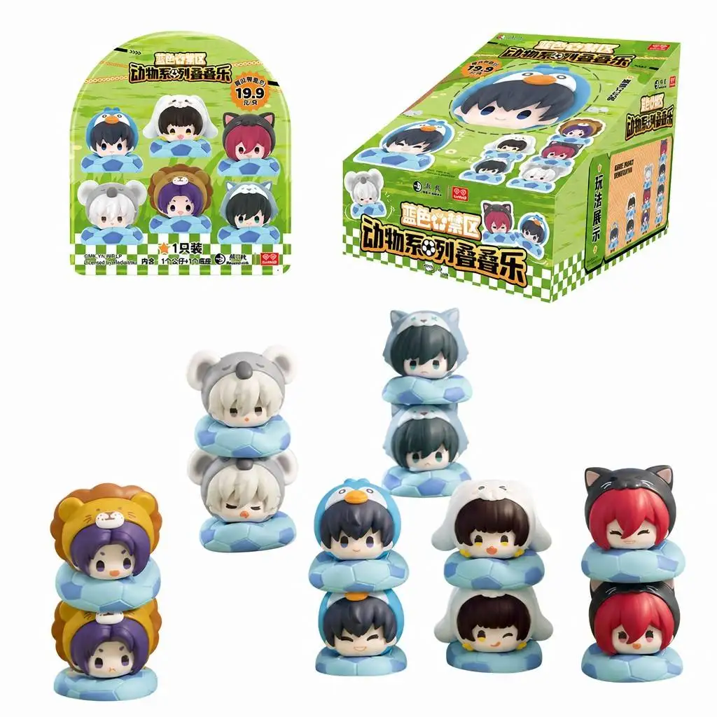 Figura Coleccionable de Anime Blue Lock, Caja Sorpresa Apilable con Personajes de Nagi Isagi, Adorno Kawaii para Escritorio, Regalo para Decoración de Habitación de Fans