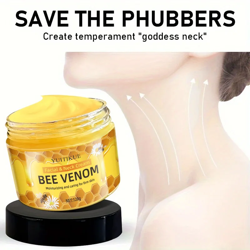 YUITIKUE 120g Bee Venom Face & Neck Cream, Hydrating Smooth Firming, Topspin Lift Delicacy Skin Care