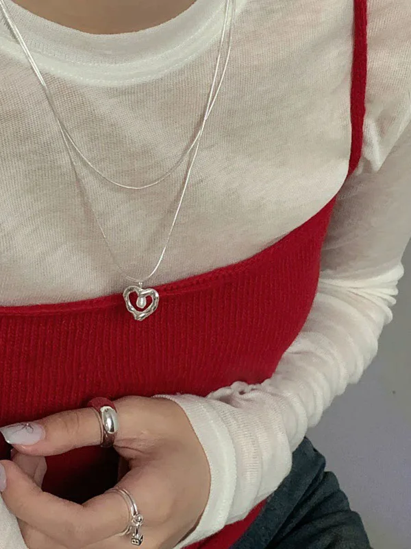 925-silver-pearl-necklace-double-layered-out-fashionable-women's-jewelry-blogger-inspired-light-luxury-design