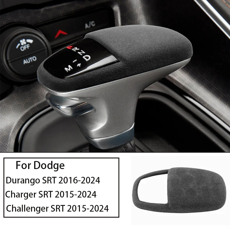 Funda de palanca de cambios de cuero de gamuza para Dodge Durango SRT, Charger SRT y Challenger SRT 2016 2017 2018 2019 2021 2022 2023