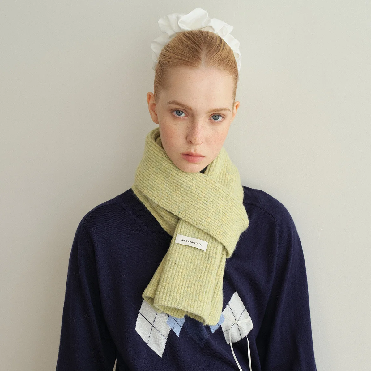 

Шерстяной вязаный шарф для женщин, однотонный, мягкий, толстый, теплый, зимний, в корейском стиле, классическая накидка на шею