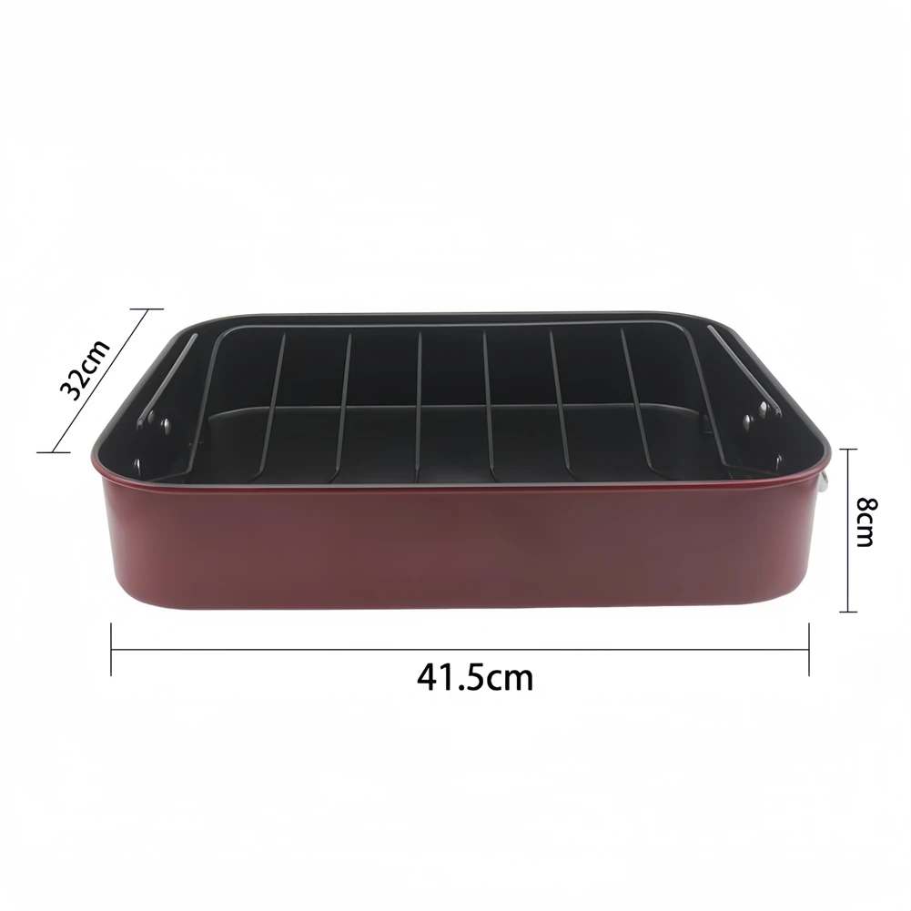 Large Roasting Pan Non-Stick Roaster Cooking Parties Perfect For Baking Easy Food Release For Lasagna For Turkey