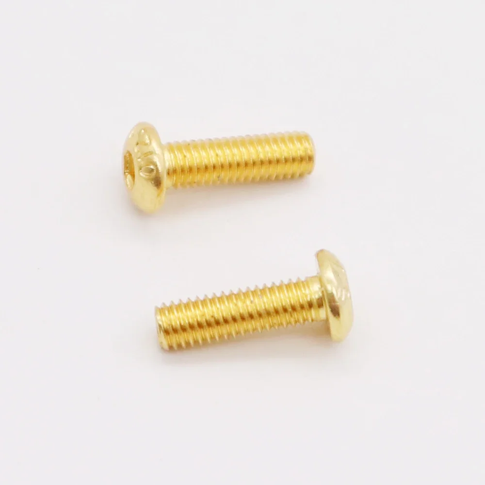 M3 GoldenElectroplate 12.9 Grade Alloy Steel Allen Hex Socket Button Head Screw Bolt ISO7380 M4 Golden