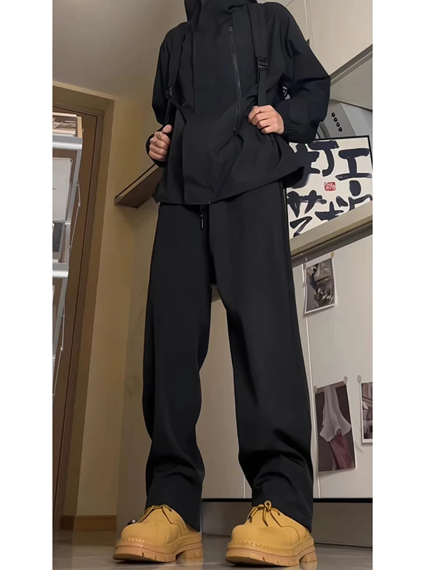 

Повседневные брюки с прямыми штанинами American Sle для мальчиков-подростков, летние модные брюки из ледяного шелка, молодежные брюки Vitali Sle