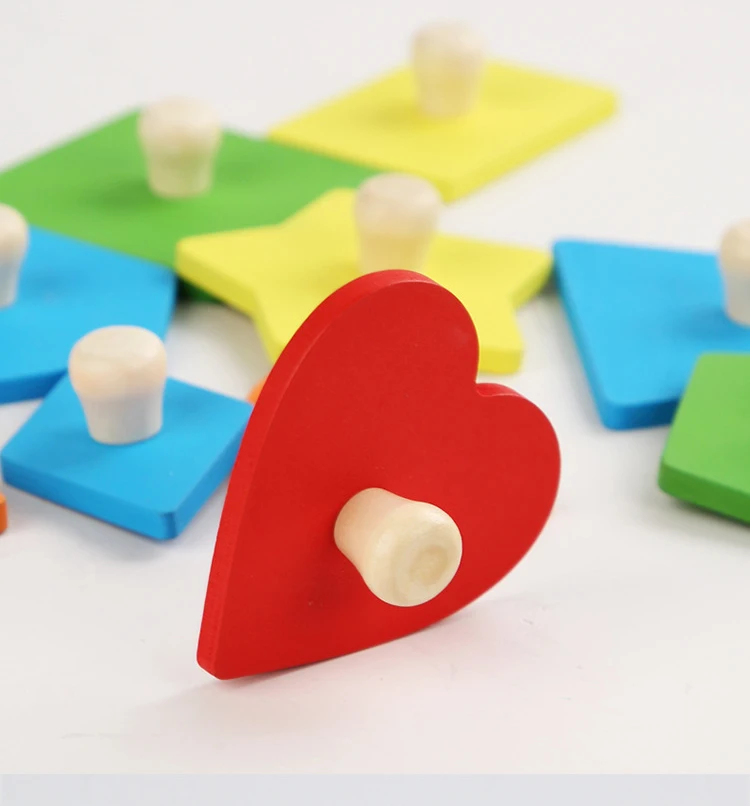 Planche à chevilles de Puzzle géométrique Montessori en bois, jouet sensoriel d'éducation précoce pour les tout-petits, jouets de tri de formes et de couleurs pour bébé