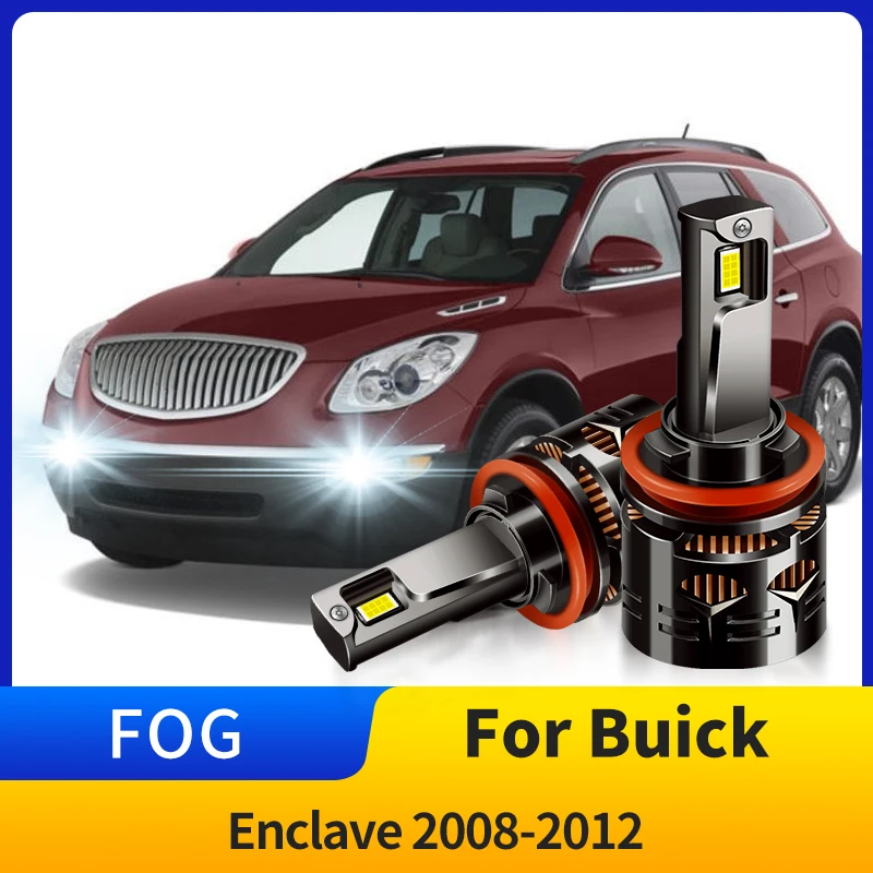 2PCS White LED H8 H11 Bulb For Buick Enclave 2008-2012 2009 2010 Front Fog Lamp Light Bulb 30000LM Plug and Play Car Accessories