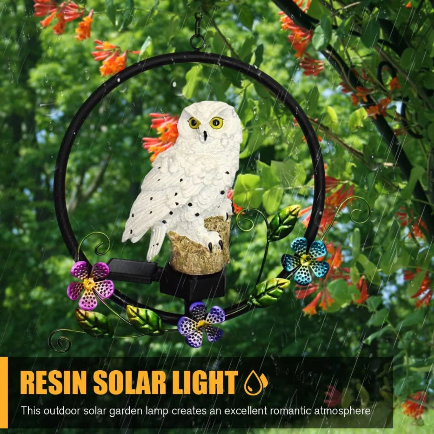 Whimsical and playful, these durable solar owl lights are perfect for adding a bright touch to your outdoor space. With a warm g