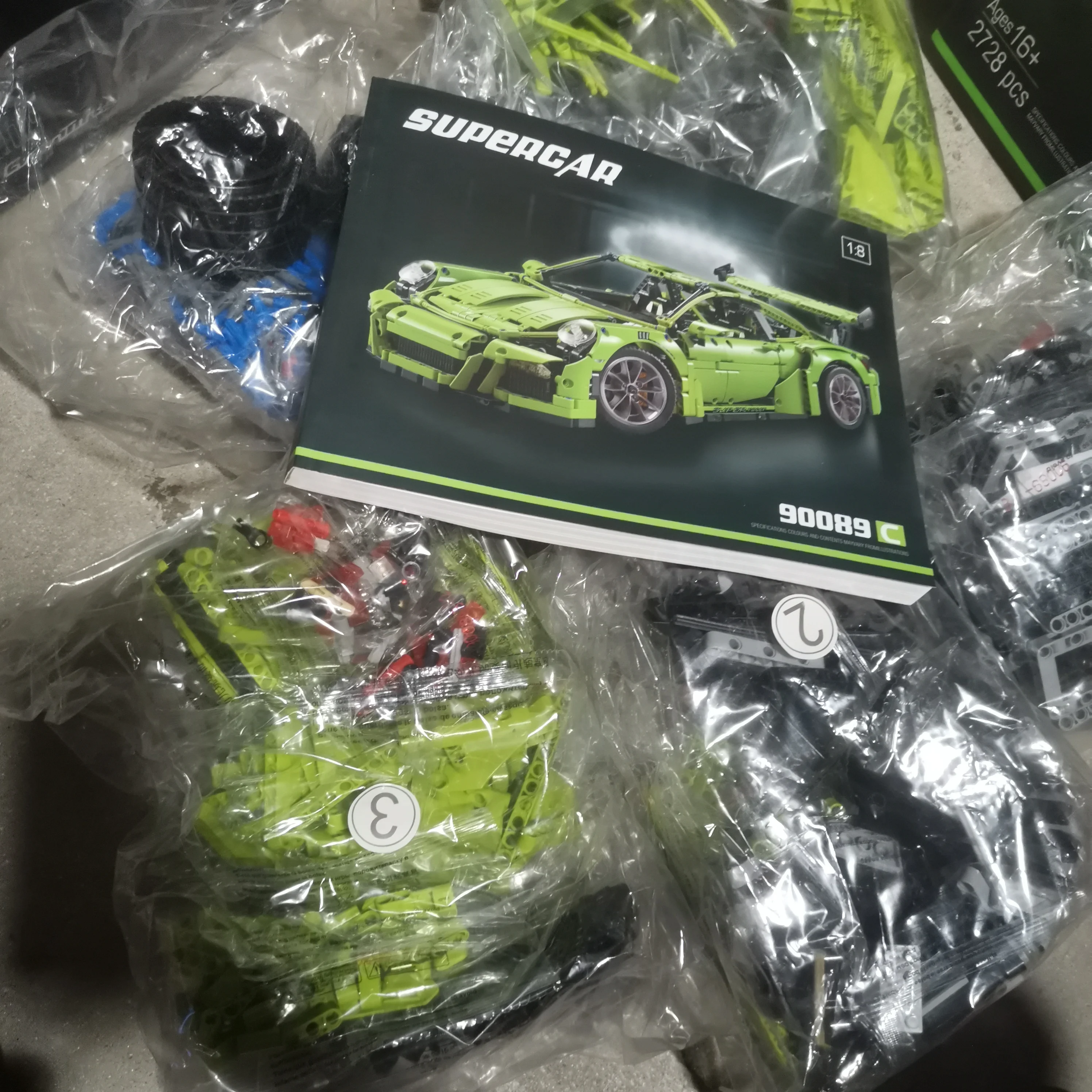 3368A التقنية RC فولكان سيارة رياضية اللبنات تجميع الطوب نموذج لعب الأطفال عيد ميلاد هدية الكريسماس #3