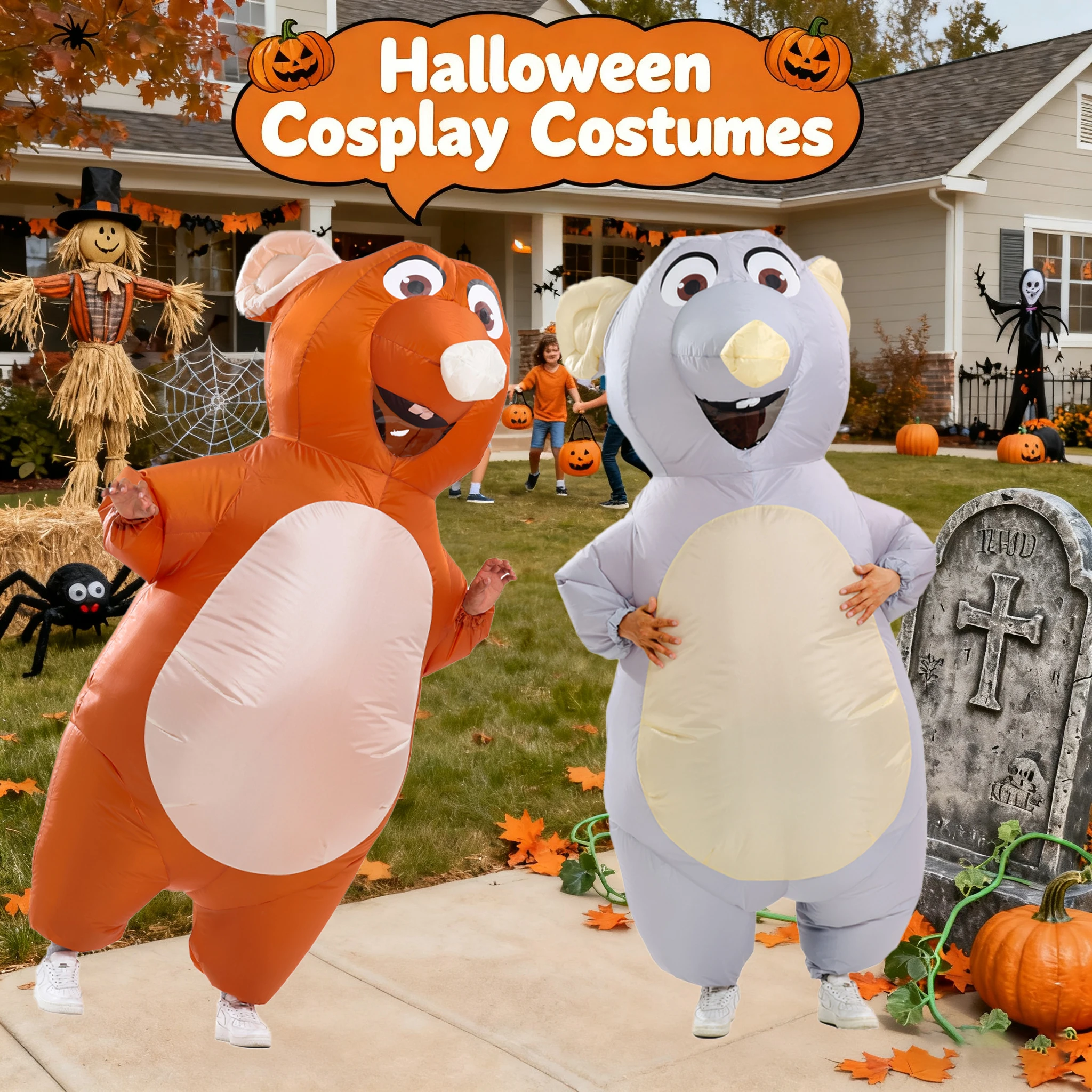 Halloween Maus aufblasbares Kostüm Maskottchen Parade Erwachsene Rollenspiel Tier Geburtstag Party Event Set