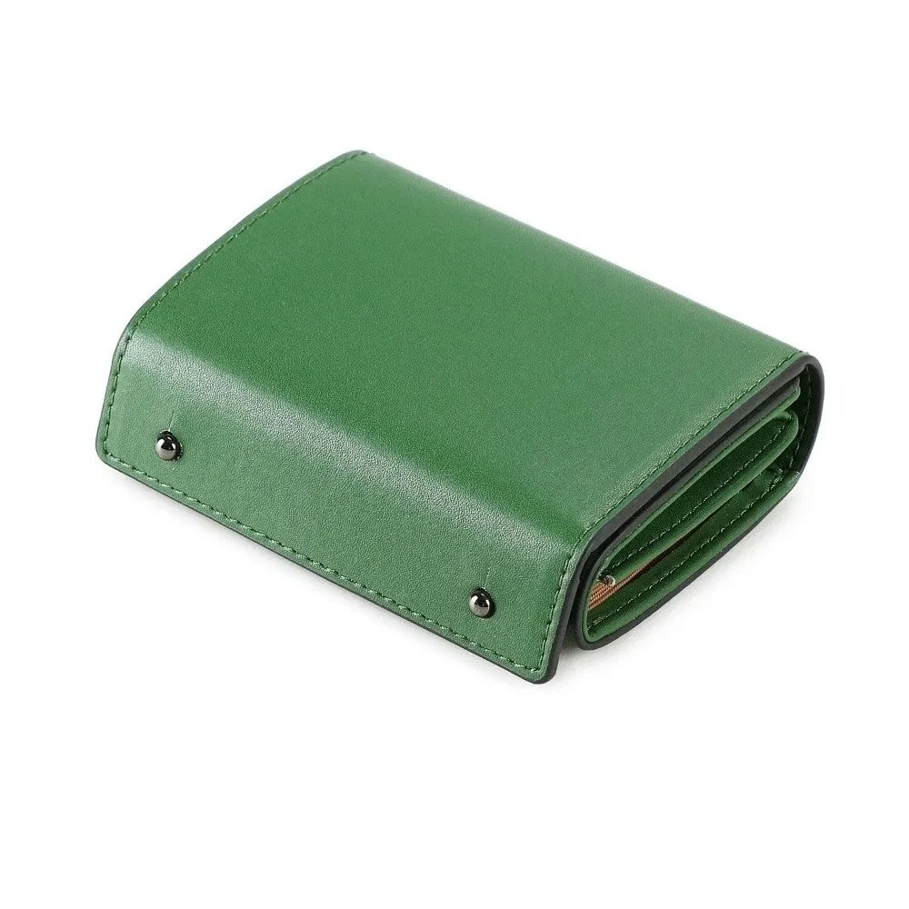PU Leather Business Short Wallet Snap Closure Ultra-Thin Design Tri-fold Card Holder Solid Color Multi-slot Design Coin Purse