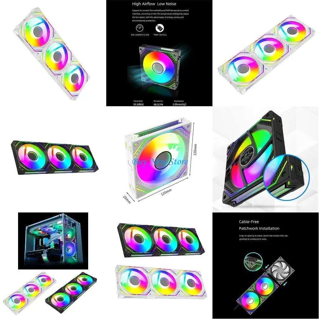 

20CE Versatile 360mm 4Pin Chassis Fan ARGB Computer Case Fan Hydraulic Bearing