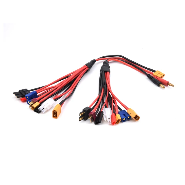 Wielofunkcyjny, miękki silikonowy przewód ładujący 8IN1 XT60 Złącze XT60 XT30 T Wtyczka JST EC3 Kabel do RC