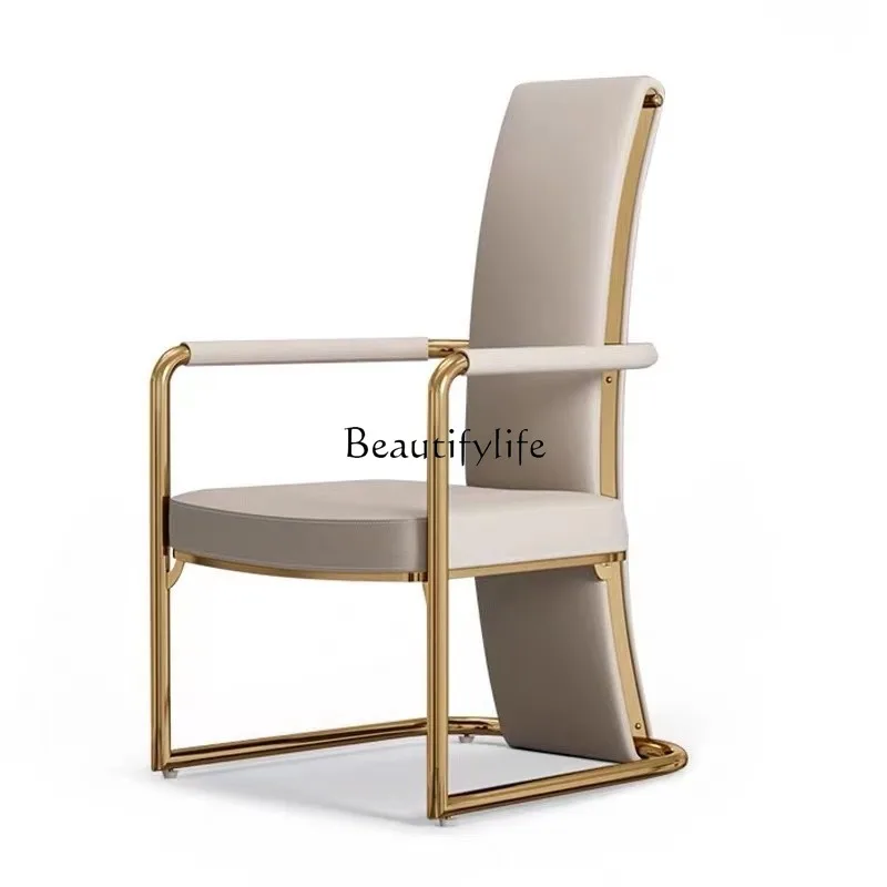 

Light luxury balcony tea chair dining chair household Italian minimalist backrest high-end