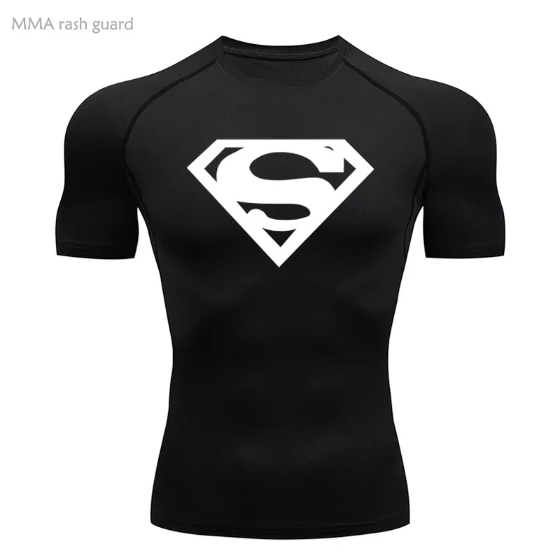 Sports Compression Shirt Men's T-Shirt Short Sleeve Quick Dry Summer Fitness Top Bodybuilder T-shirt Running Men's Gym Clothing image 2