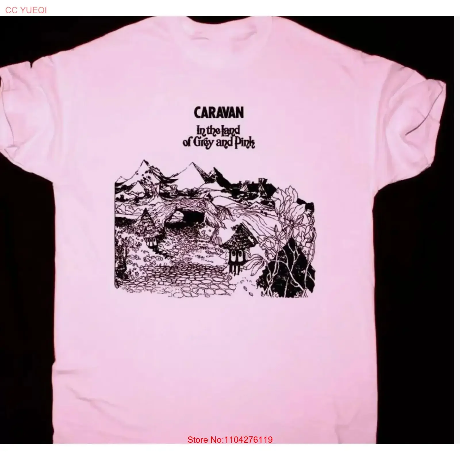 Vtg CARAVAN IN THE LAND OF GREY AND PINK Full Size T Shirt vintage Washed homme Soft Stylish designer clothes Casual Stretched