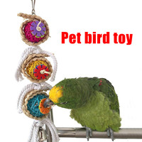 Bird Toys, Parrot Toys with Bells, Parrots Cage Chewing Toy Multicolored Bite Toys for Macaw Cockatoo Pet Birds Accessories