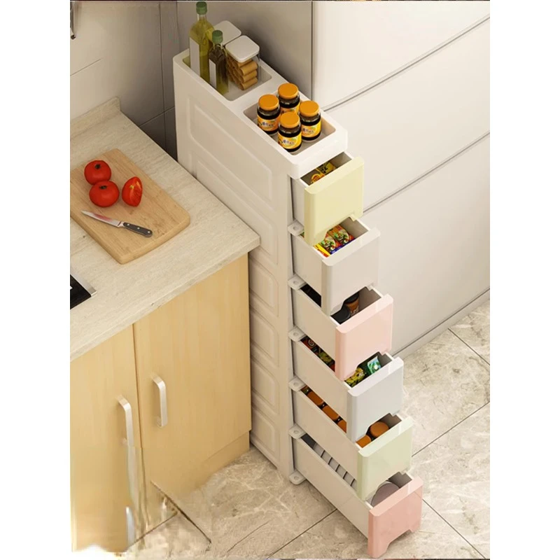 

Slit storage rack multi-floor storage rack bathroom toilet ultra-narrow cabinet home kitchen storage cabinet