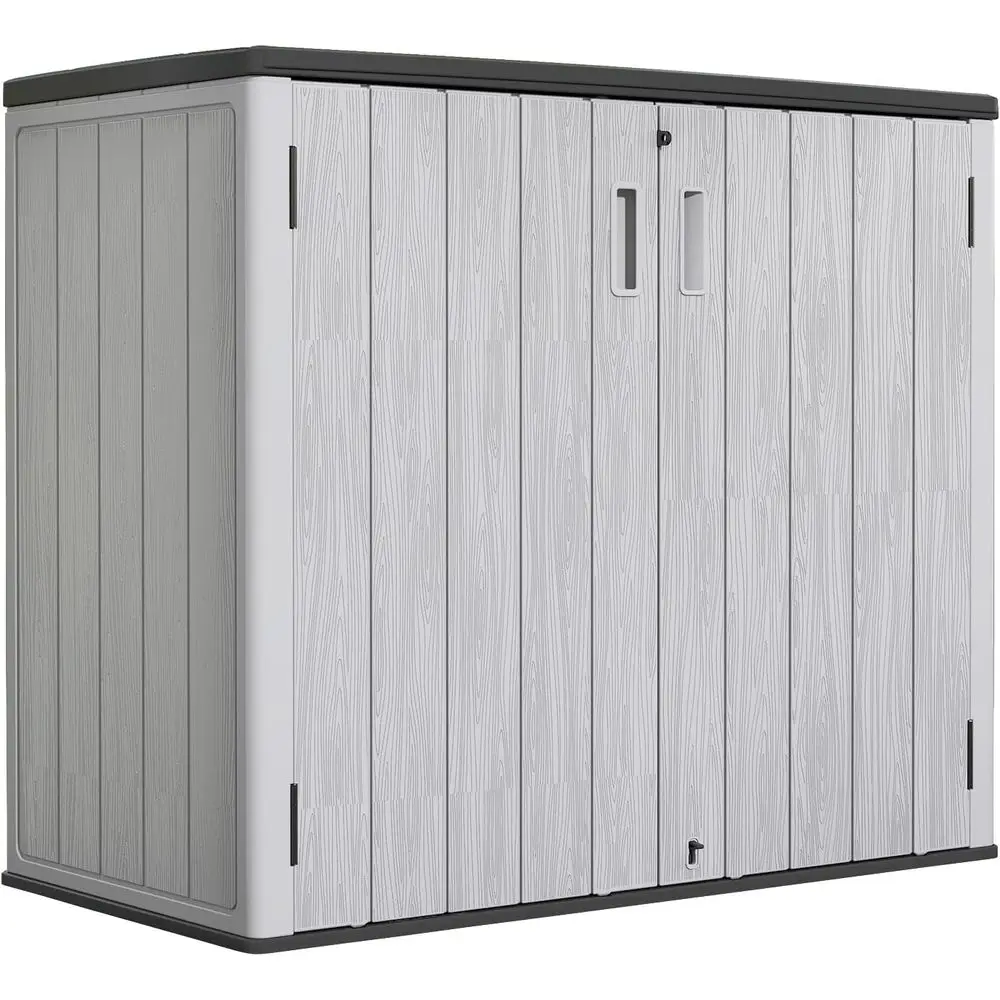 

Горизонтальный навес для наружного хранения — вместимость 37, набор инструментов в комплекте, идеально подходит для гаража, велосипедов и садовых аксессуаров