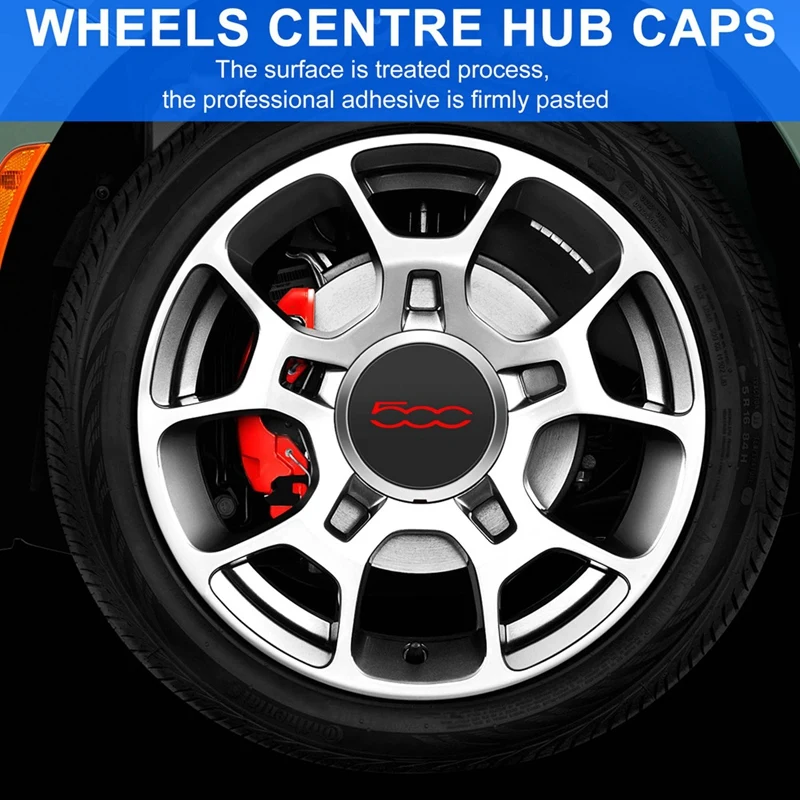 2 PCS 133Mm Hubcap Plastic Automotive Supplies For Fiat 500 Wheels Centre Hub Caps 68078419AC 68078421AC Dust Cover 51884863