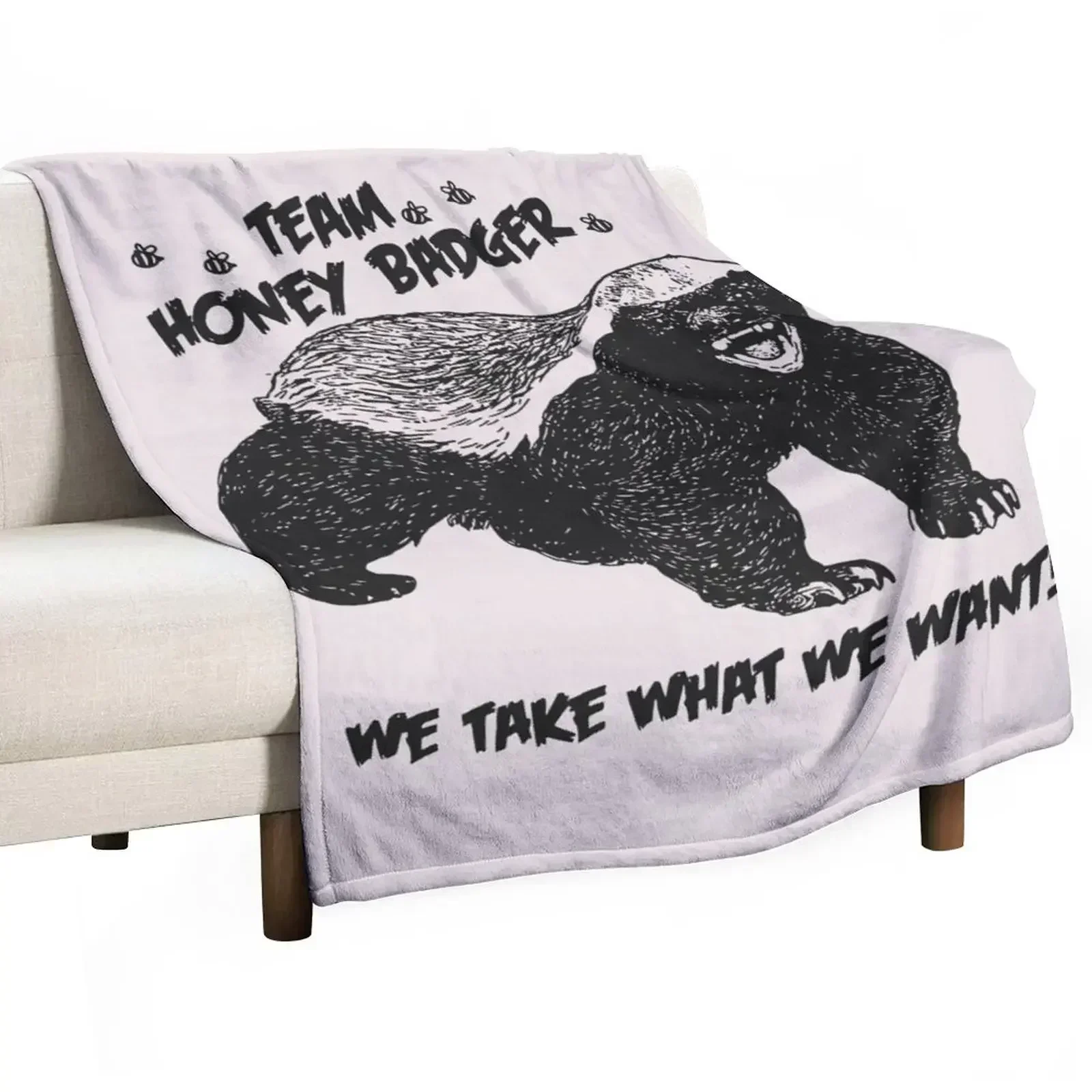 

New Team Honey Badger Throw Blanket Blankets For Bed Decorative Beds cosplay anime Blankets