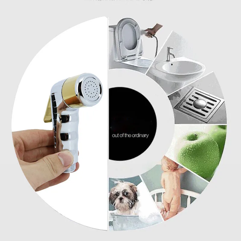 

ABS серебристый золотой распылитель для унитаза для биде, насадка для душа, золотой пластик, душнет, туалет, биде, распылитель воды, кран для очистки клизмы K