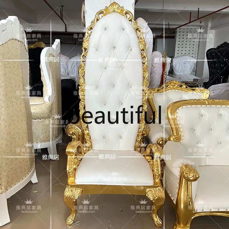 European oval sofa chair hotel clubhouse store opening decorative image chair high back throne shooting chair