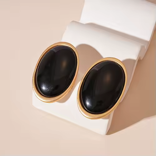 Vintage Red Resin Women's Earrings Stud Earrings Luxury large Geometric Oval earrings Party Wedding Ear Jewelry Wholesale - Image 10