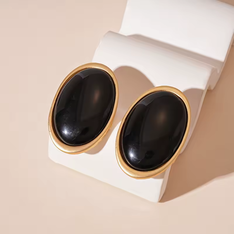 Vintage Red Resin Women's Earrings Stud Earrings Luxury large Geometric Oval earrings Party Wedding Ear Jewelry Wholesale - Image 10