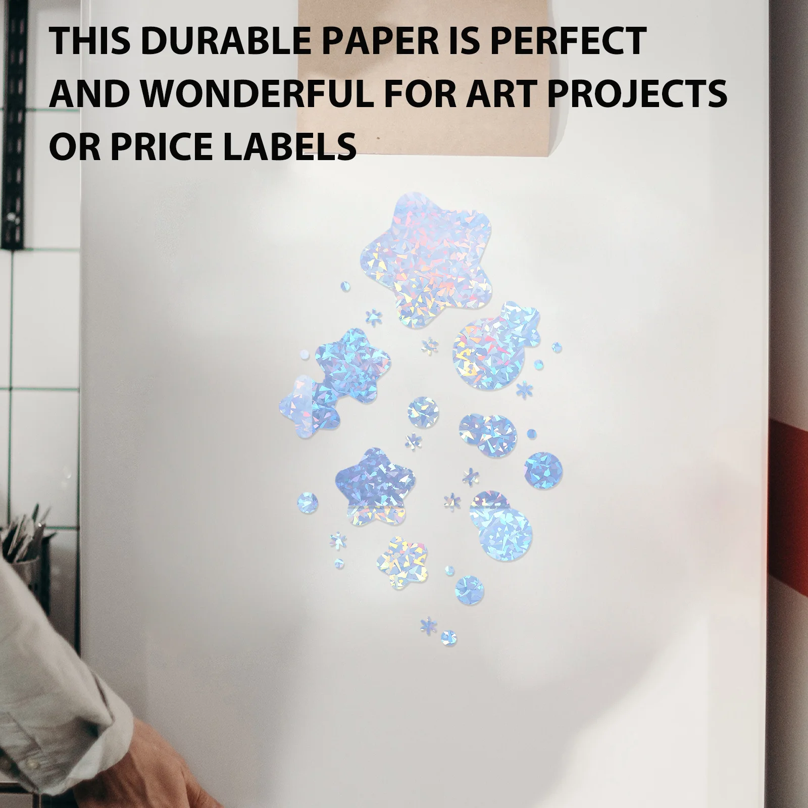 20 Sheets Holographic Printable Sticker Paper Adhesive Shiny Label For Printer Diy Craft Projects Multipurpose Glitter Surface