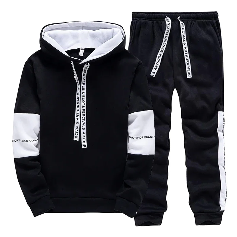 Tracksuit for Man Casual Hooded Sweatshirts Outdoors Sports Jogging Men's Clothing Autumn Winter Fashion Single Hoodies Pants view 2