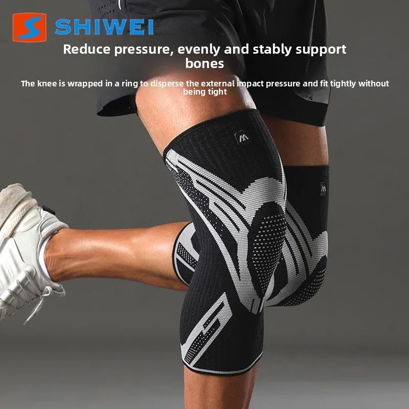 Sports Knee Pads with Silicone Anti-slip Strips Nylon 4-way Stretch Knitted for Men Women Running Fitness Knee Protection