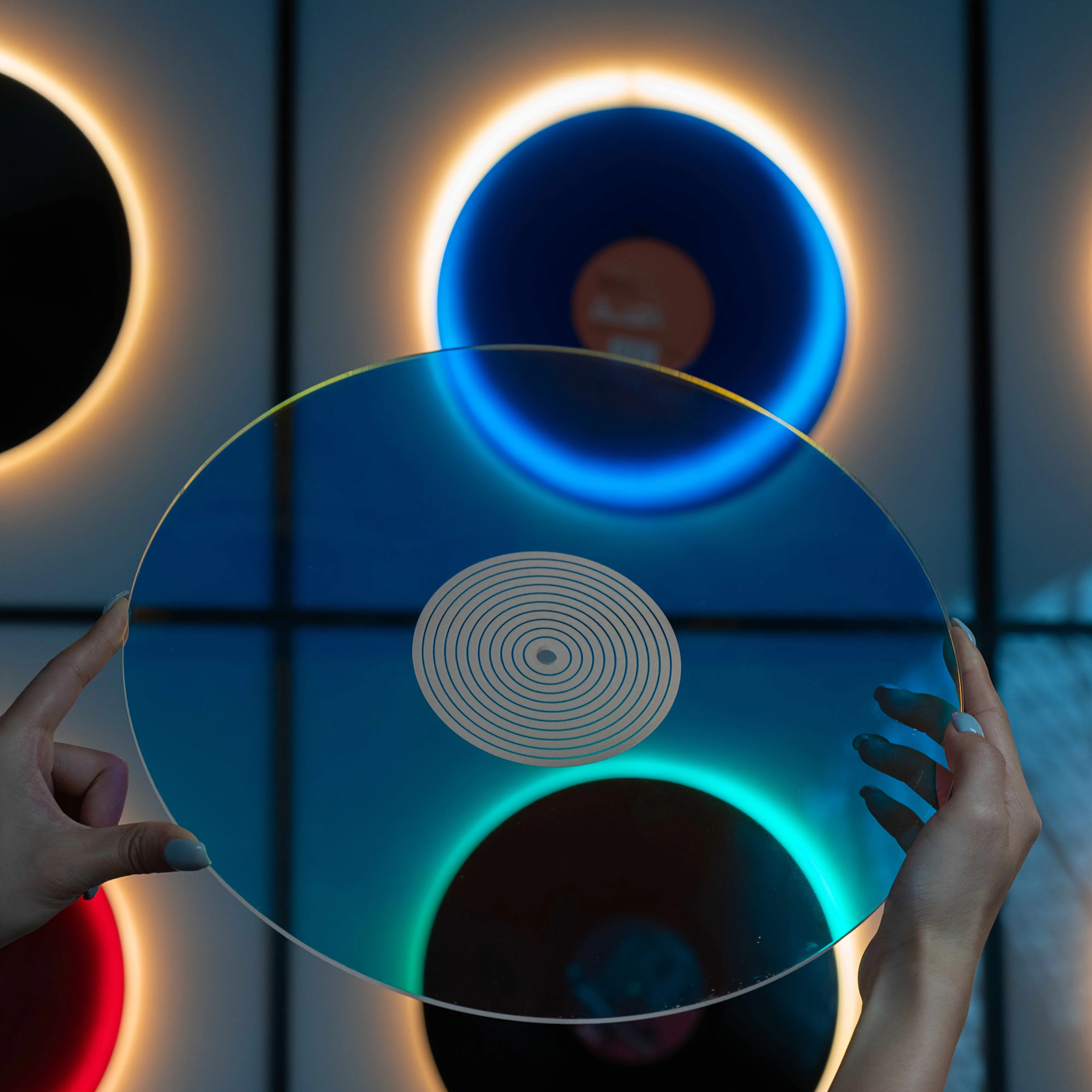 12inch Colorful Gradient Color Turntable Slipmat Anti-static Acrylic Platter Mat For LP Vinyl Record Phonograph HIFI Accessories image 2
