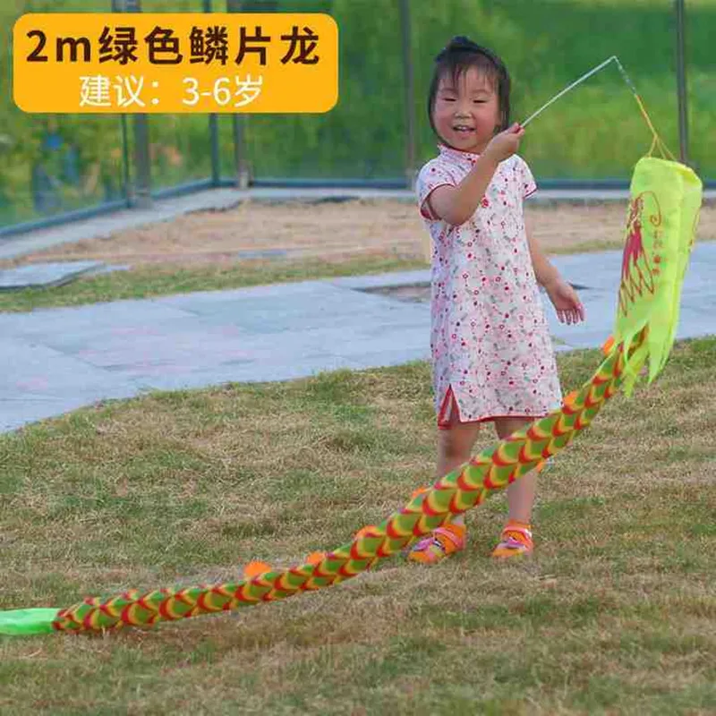 

2 м Diabolo Dragon Toys для детей, школьный фестиваль, реквизит для выступлений, дракон, качели, танец (34 см, палочка + хвост)
