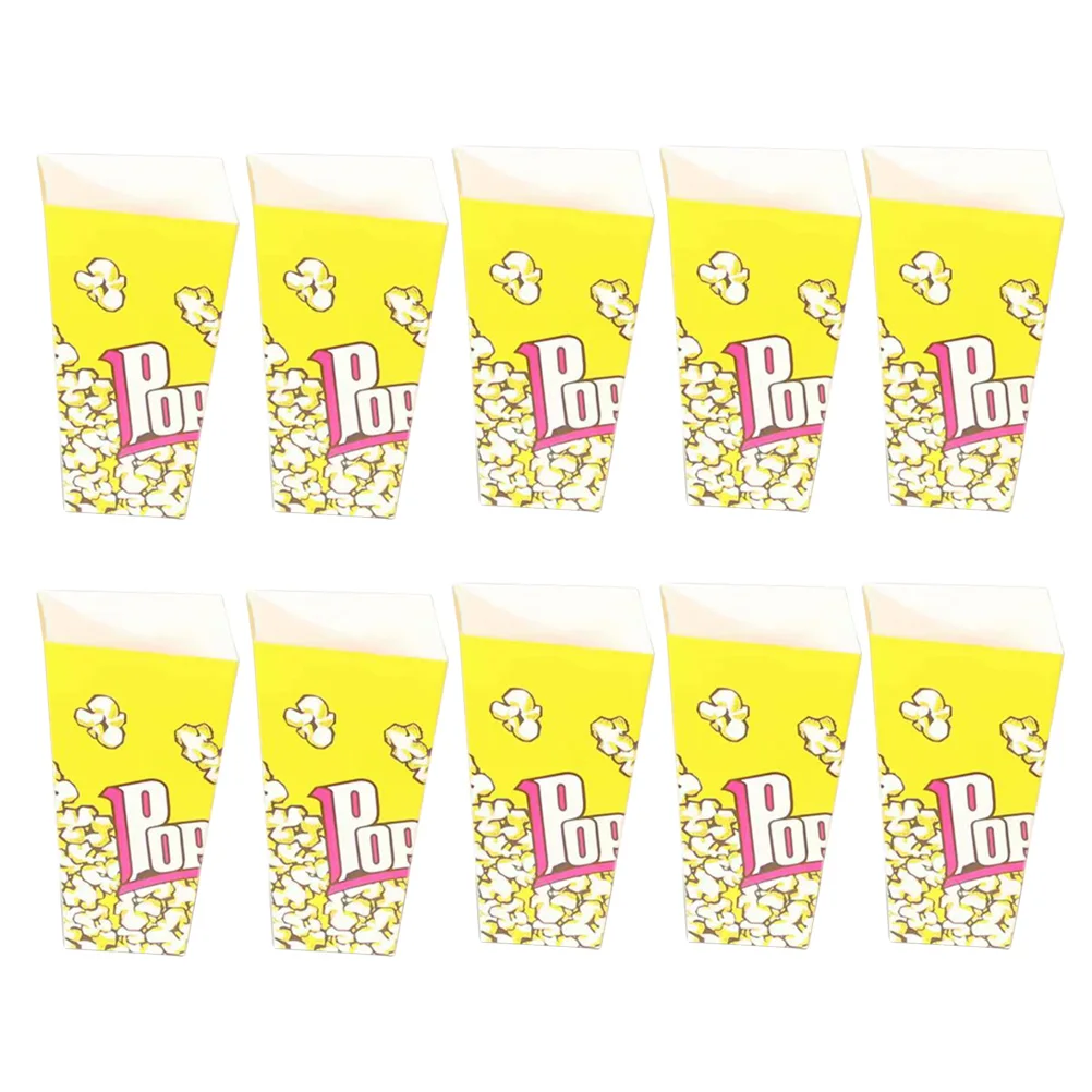 50pcs Popcorn Paper Bag Triangle Shaped Food Storage Safe Durable Candy Cake Bread Sausage Potato Chips Home Party Theater