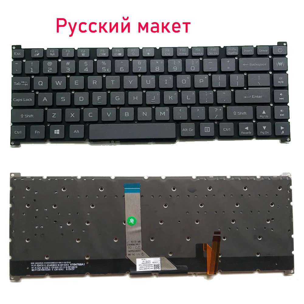 XIN-Russian layout RGB Backlit Laptop Keyboard For Acer Predator Triton PT516-52S PT516-51S 300SE PT314-51S SG04P-P12E3L