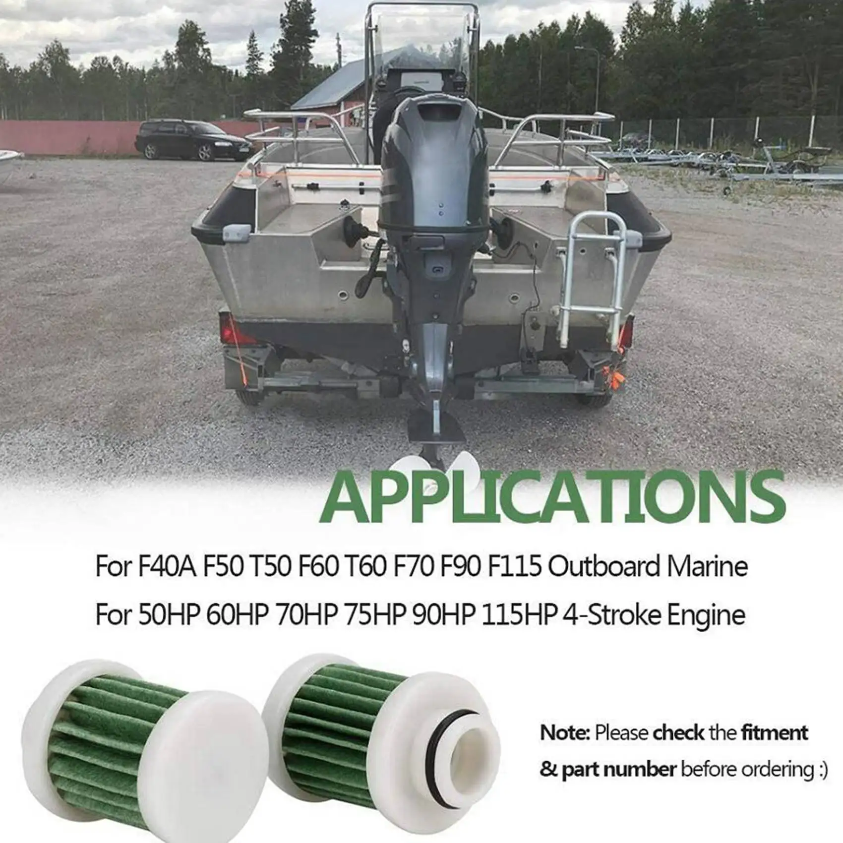 20Pcs 6D8-WS24A-00 4-Stroke Fuel Filter for 、 40-115Hp F40A F50 T50 F60 T60 Engine Marine Outboard Accessories