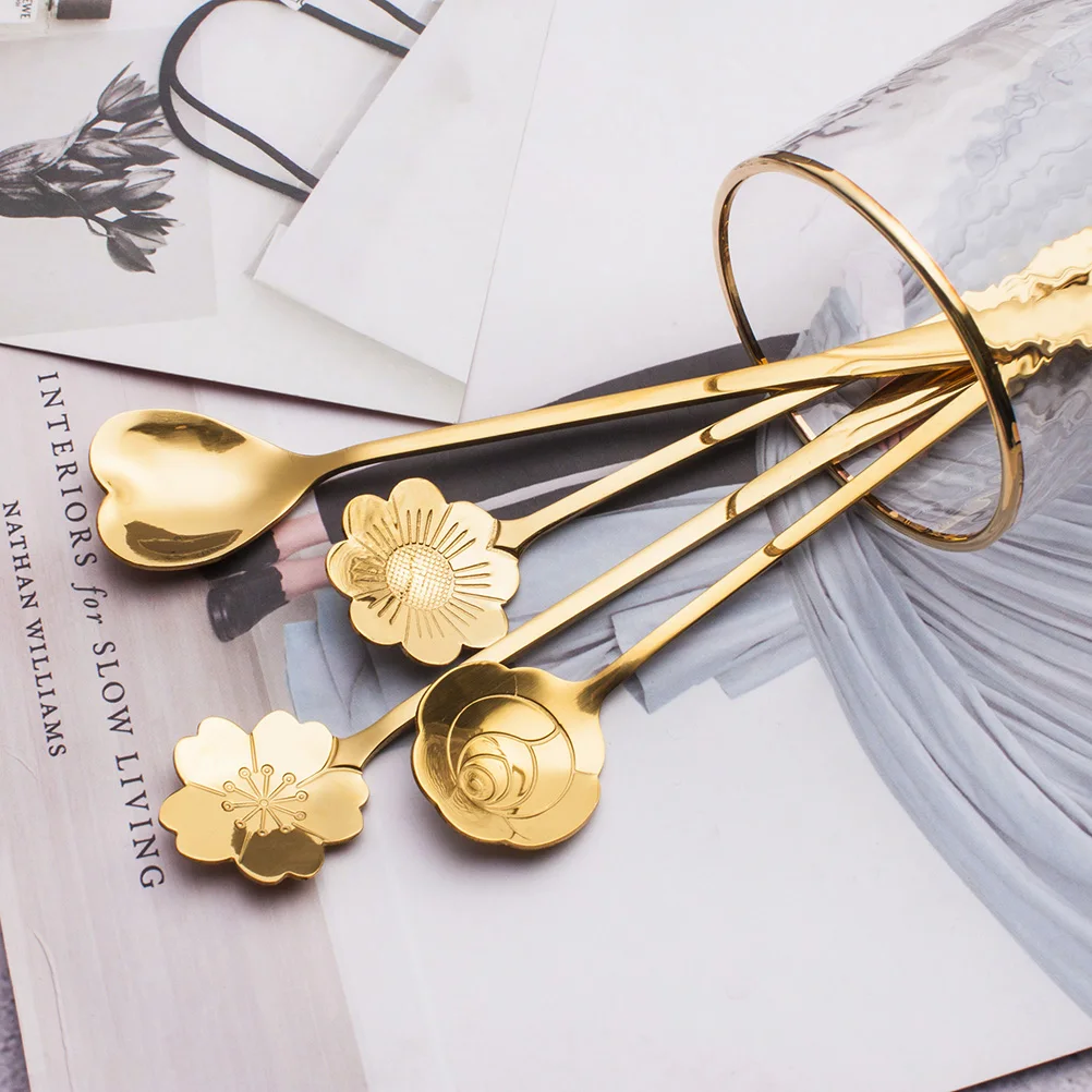 

3Pcs Heat Resistant Stainless Steel Cake Spoons Long Handle Corrosion Proof Reusable for Hot Cold Beverages Desserts Elegant