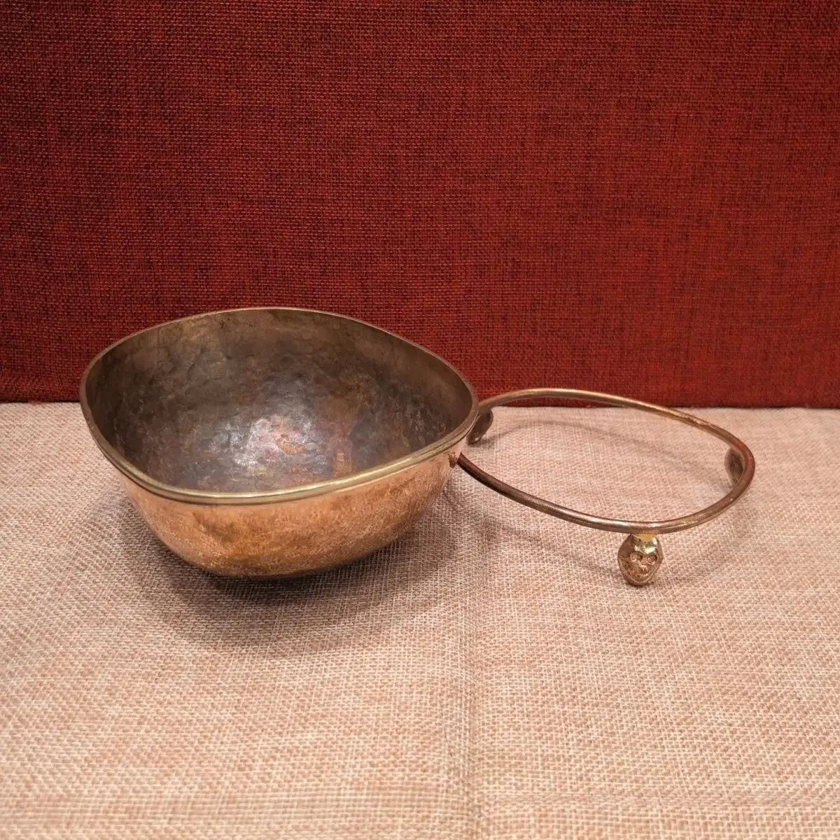 Handcrafted Nepalese Copper Toba Bowl Ornament for Offering in A Tibetan-Style Buddhist Shrine Home Decor