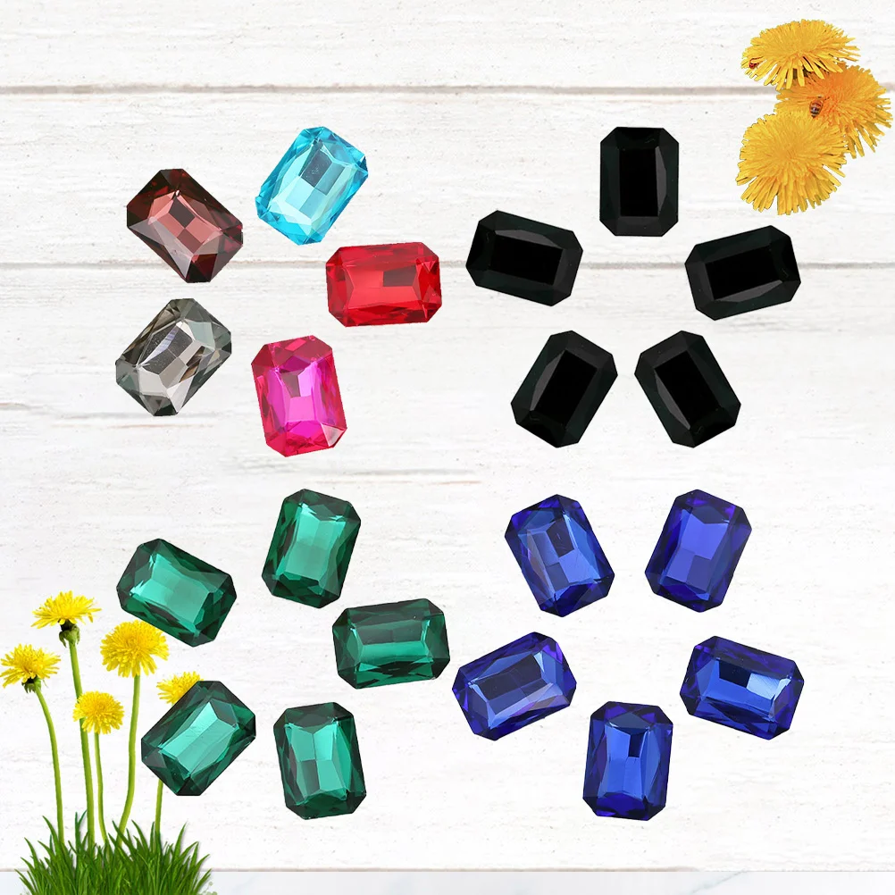 Perceuses à strass octogonales colorées en verre, 50 pièces, accessoires de bijoux pour Nail Art, décoration de la maison, vêtements muraux