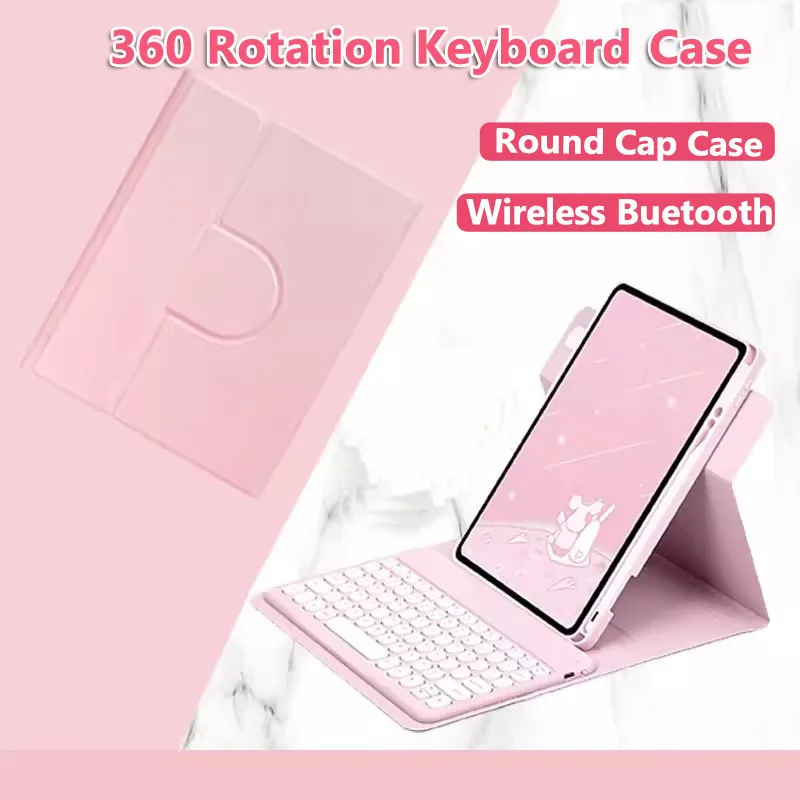 For Huawei MatePad 11.5-inch S 2024 X8 Lite T10S SE 10.1 Air11.5 2023 11 PaperMatte M6 10.8 10.4 Rotating Keybooard Round Case