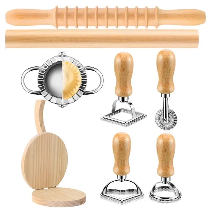 Wood Pasta Making Kit Wooden Dumpling Making Kit Multipurpose Restaurant Supplies Spaghetti Maker Set For Desserts Wonton Cakes