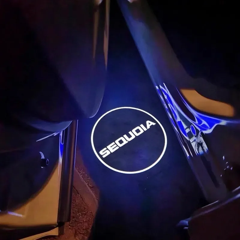 2Pcs Led Car Door Welcome Light Accessories 3D Projector Customize Ghost Shadow Lamp for Sequoia 2008-2024