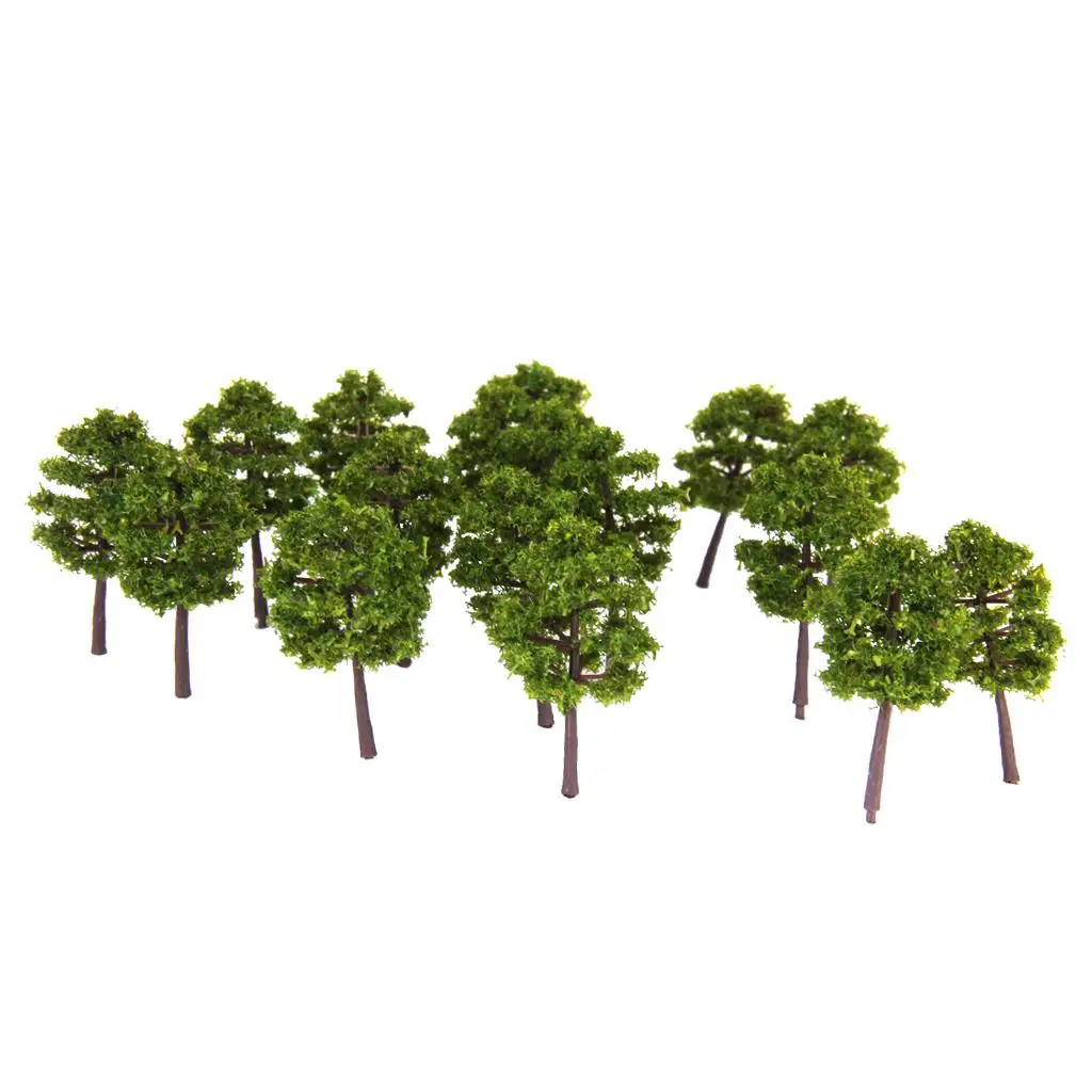 40Pcs 1/250 Model Trees Deep Green for N Scale Railroad Building Architecture Park Garden Yard Road Layout 50mm